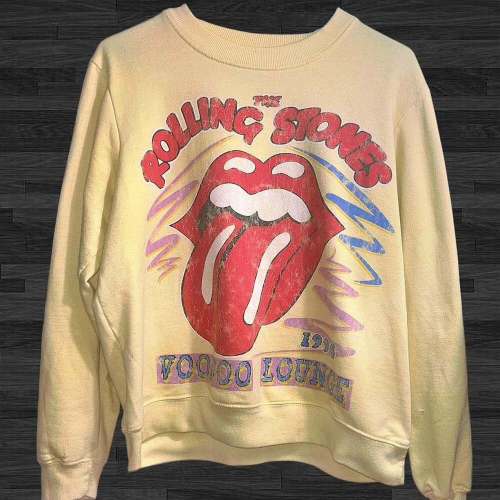 The Rolling Stones Voodoo Lounge Sweatshirt Size L Yellow